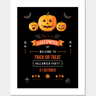 Halloween Trick or Treat Decoration Design Posters and Art